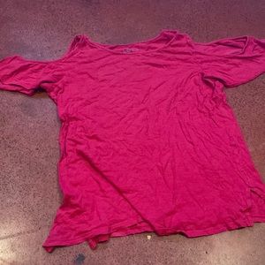 Ann Taylor Loft red cut off sleeve top size extra small